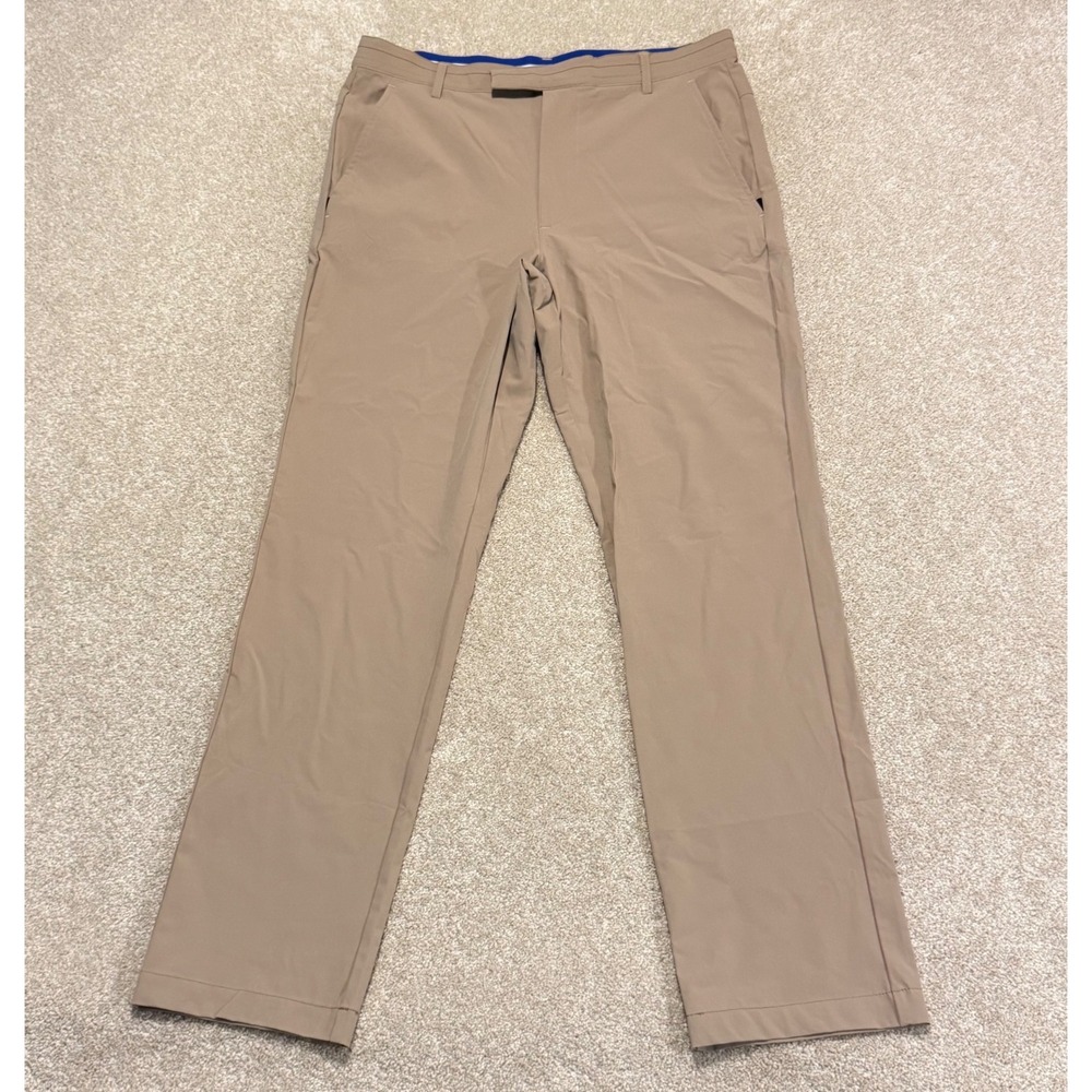 Brady Brand Golf Pants Men 32 Tan Khaki Nylon Blend Stretch Performance Trousers